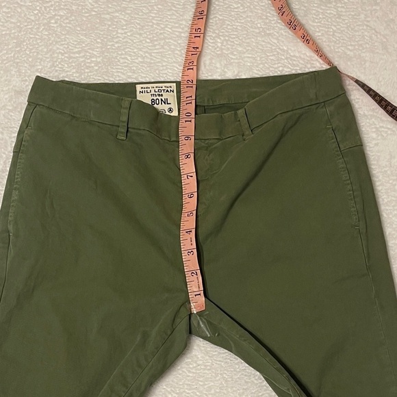Nili Lotan Olive Green Twill Cropped Pants Women's Size 6 - Picture 4 of 9